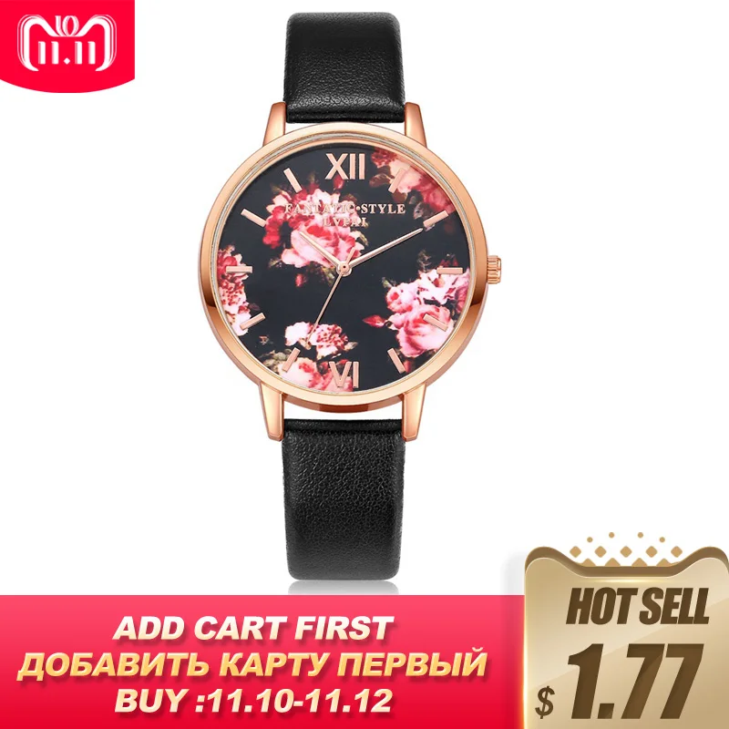 Высококачественные модные часы с кожаным ремешком женские цвета розового золота