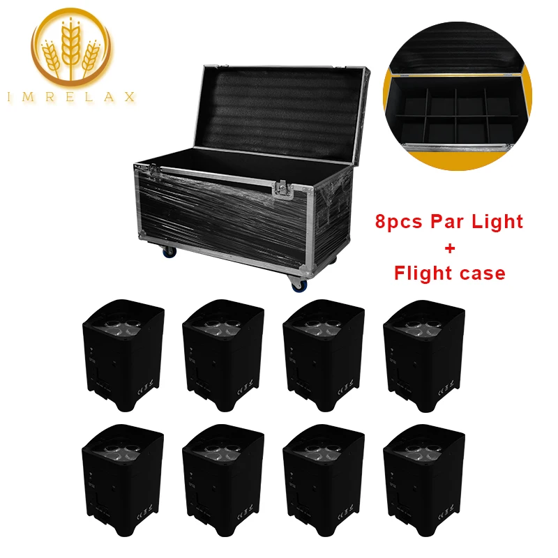 IMRELAX 8 шт. 4*18 Вт RGBWA + Ультрафиолетовый светодиодный светильник с футляром для