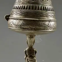 Коллекционный украшенный старый ручной работы тибетский серебряный фигурный Дракон Лебедь курильница статуя