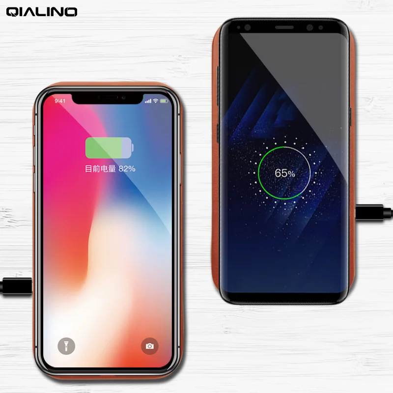 Беспроводное зарядное устройство QIALINO QI для iPhone 8 X быстрая зарядка Samsung S8 Plus Galaxy Note