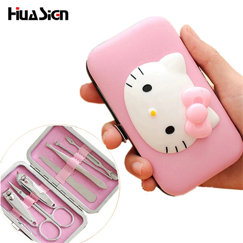 

7pcs/set Cute Cartoon Nail Clipper Kit Stainless Steel Nail Art Set Nail Clippers Nail Scissors Manicure Tools