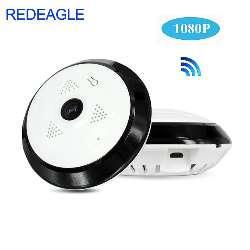 

REDEAGLE 360 Degree Panoramic Wide Angle WiFi CCTV Camera 1080P HD Wireless Smart IP Camera Fisheye Home Security Cameras