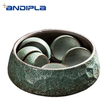 Винтажная керамическая грубая Керамическая пиала шайба чайная церемония аксессуары подставка для чашки кисть для письма мытье Садоводство Цветочный горшок Декор