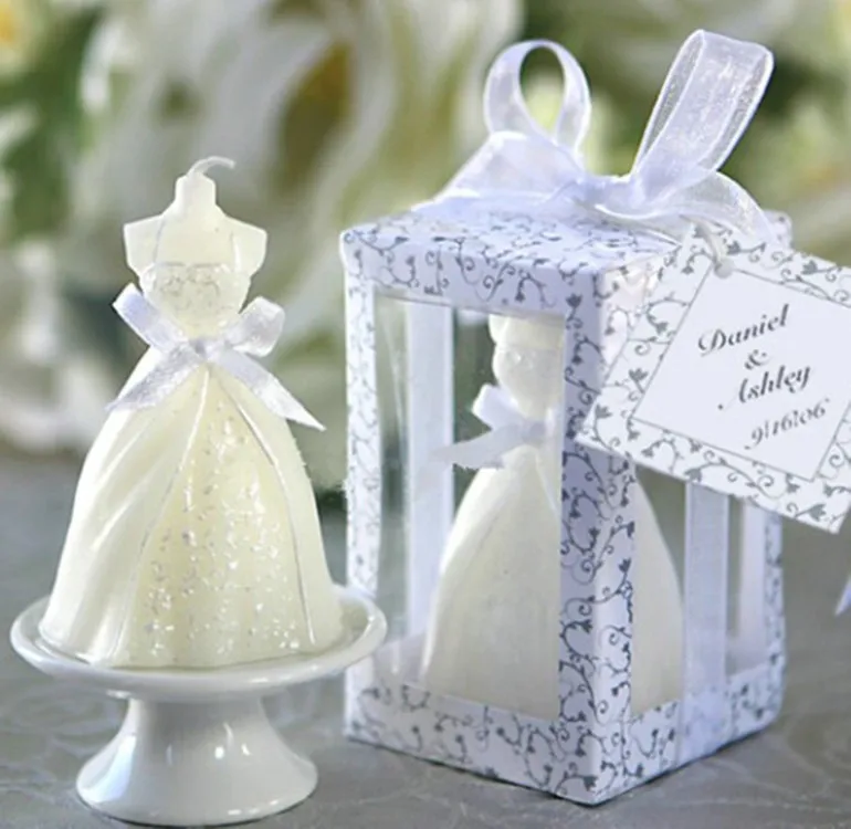 

80pcs Romantic wedding decoration bride dress candle velas decorative candles party event favor gifts candel for tables