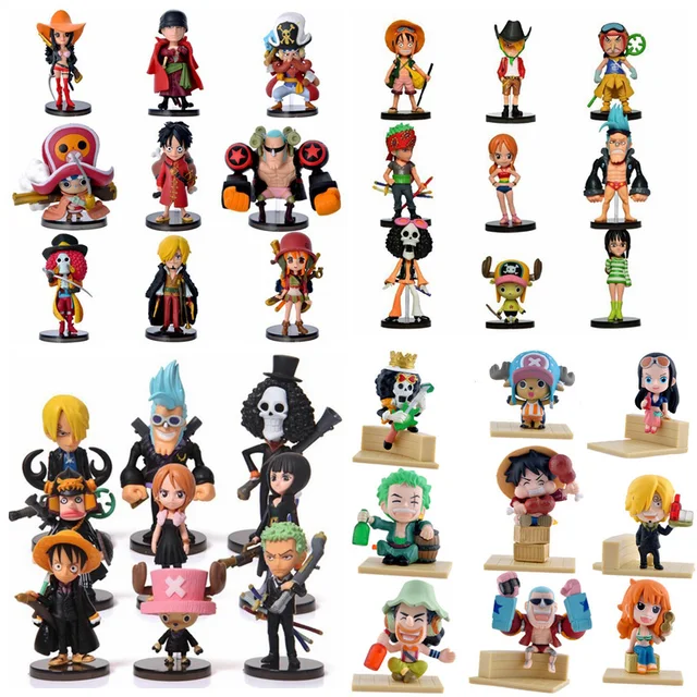 Anime One Piece PVC Figurines Mignon Mini Figure Jouets Poupées Modèle
