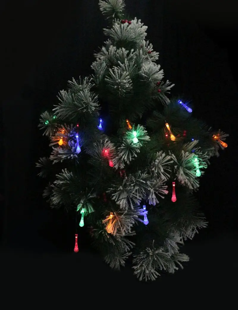 Hot LED Solar Water Drop String Light For Christmas Party Garden Xmas Tree Decor-in Lighting ...