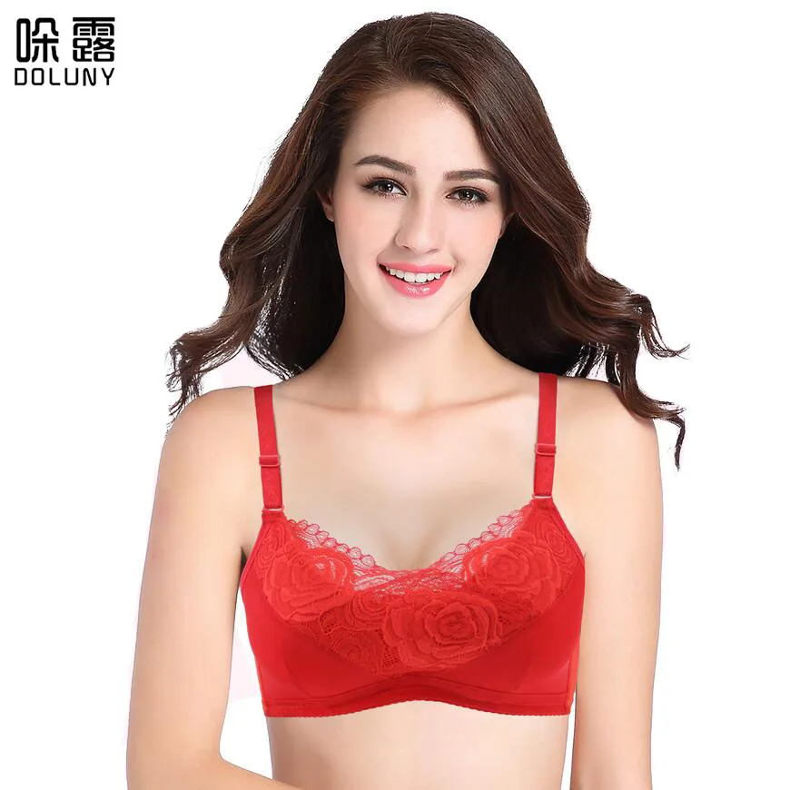 

Fake Breast Bra C Cup Silicone Breast Bra Underwear Cover Insertable Fake Chest has Steel Ring Lace strapless Red Bra D30