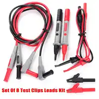 8Pcs/Set  Electronic Specialties Test Clips Leads Kit Banana Tester Probe Kit For Fluke Multimeter