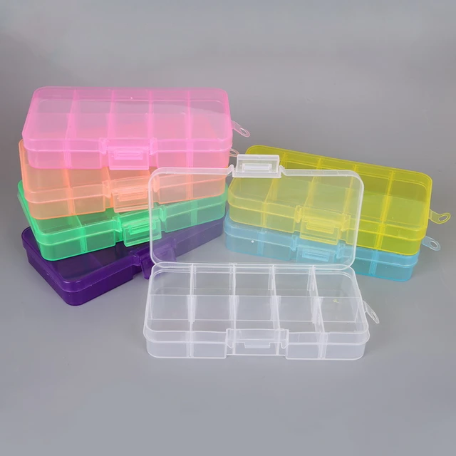 Plastic 24 Slots Grid Jewellery Beads Organizer Case Craft Container Storage  Box