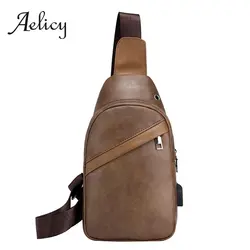 Aelicy для мужчин груди мешок Crossbody Ретро мода повседневное кожа нагрудный сумка мужской бизнес Винтаж Сумка Высокое качество