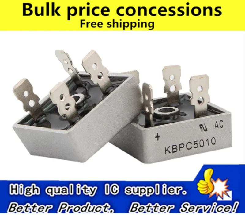 10 шт./лот KBPC5010 5010 мостовой диод GPP 50A 1000V kpdc | Электроника