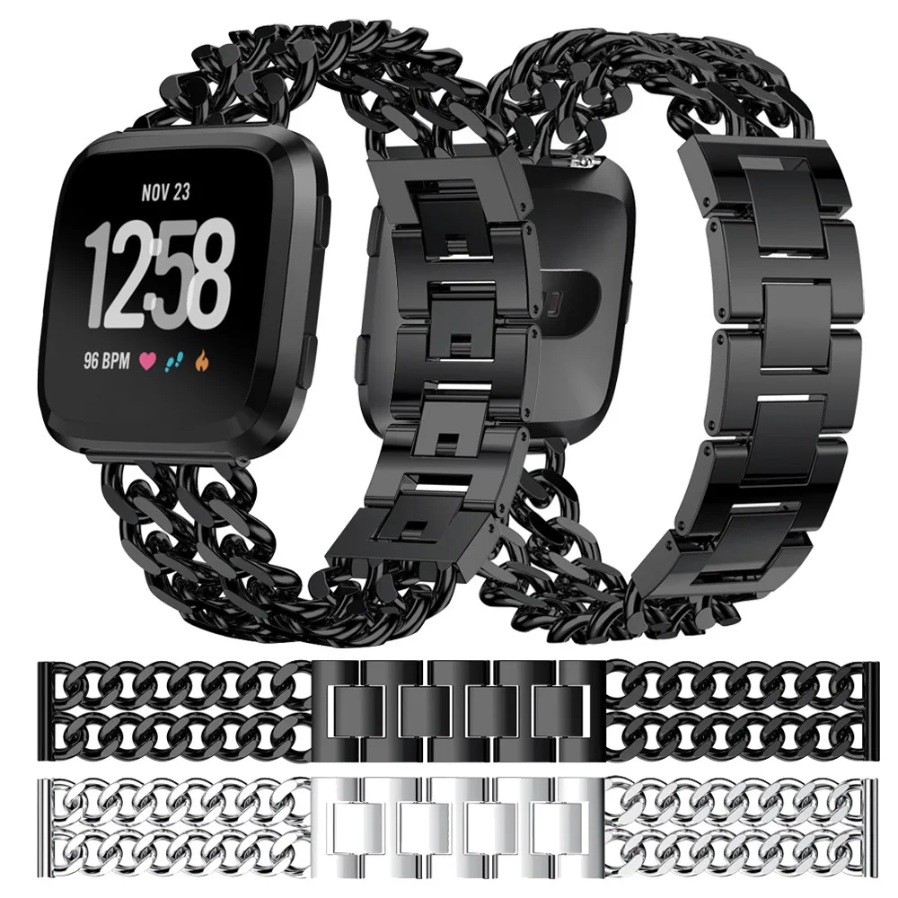 

Watch strap For Fitbit Versa Double Row Cowboy Chain Alloy Watch Band Wrist Strap For Fitbit Versa A.13