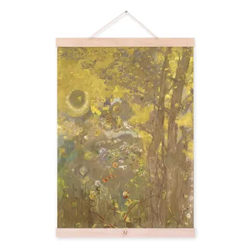 

Odilon Redon Yellow Modern Impressionist Trees Poster Prints Original Fantasy Flowers Canvas Oil Paintings Home Wall Art Gifts