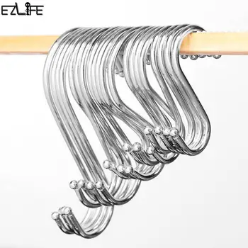 

10pcs Useful Stainless Steel S Shaped Hooks Kitchen Hanging Hanger Storage Holders Organizer Household Essential SQY7855