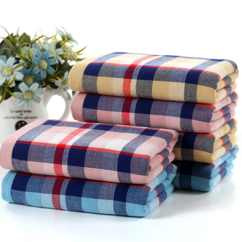 100% cotton towel double color lattice pattern high ...