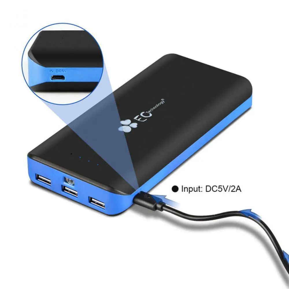 18650 power Bank EC technology bank 20000 мАч портативное зарядное устройство высокой емкости