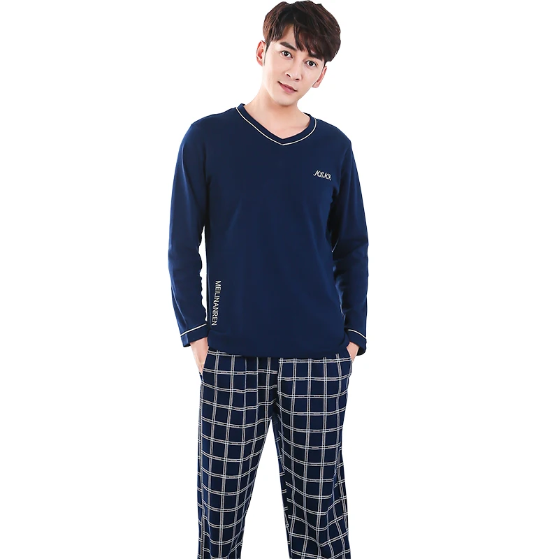 Buy 100 Cotton Pajama Set Spring Nightwear Men