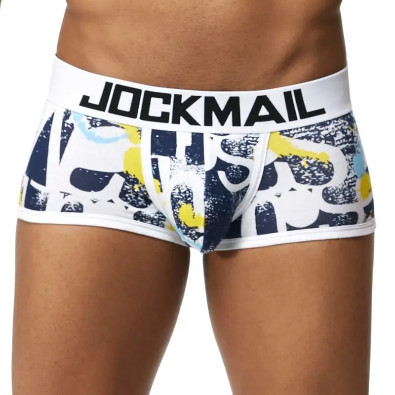 JOCKMAIL, Фирменное Сексуальное мужское нижнее белье, боксеры, трусы, гей, с мешочком для пениса, домашняя одежда для сна, высокое качество, мужское нижнее белье, боксеры, шорты, одежда для сна