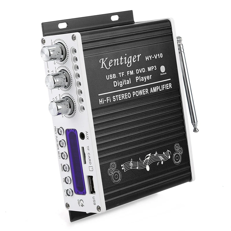 Kentiger V10 усилитель Bluetooth Hi-Fi класс-Ab стерео супер бас аудио усилитель мощности автомобильный старшее Экранирование встроенная схема