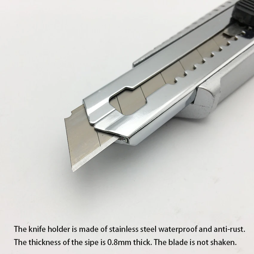 Сверхмощный Универсальный нож 18 мм для хранения с 5 лезвиями отщелкивается Выдвижная бумажная коробка резак винтовое фиксирующее лезвие нескользящее