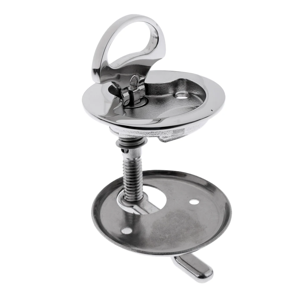 316 Stainless Steel Boat Hatch Latch Lift Handle, Marine 2 inch 50mm Flush Cam Latches with Back Plate for RV Yacht 