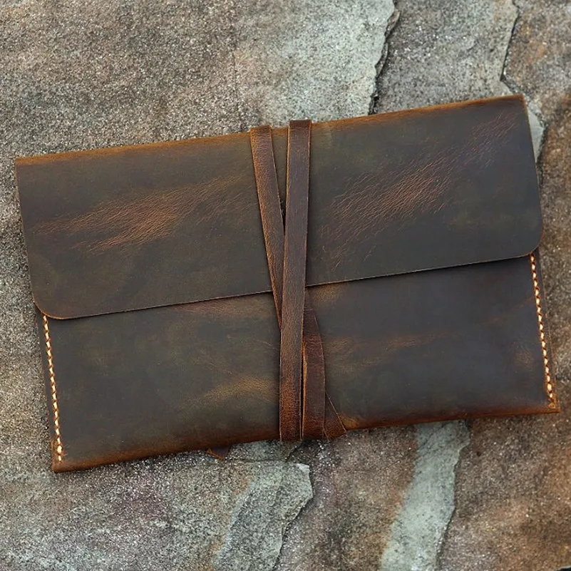 

Distressed leather Kindle Paperwhite case cover / Simple retro brown leather Kindle Voyage cover case Free Engrave
