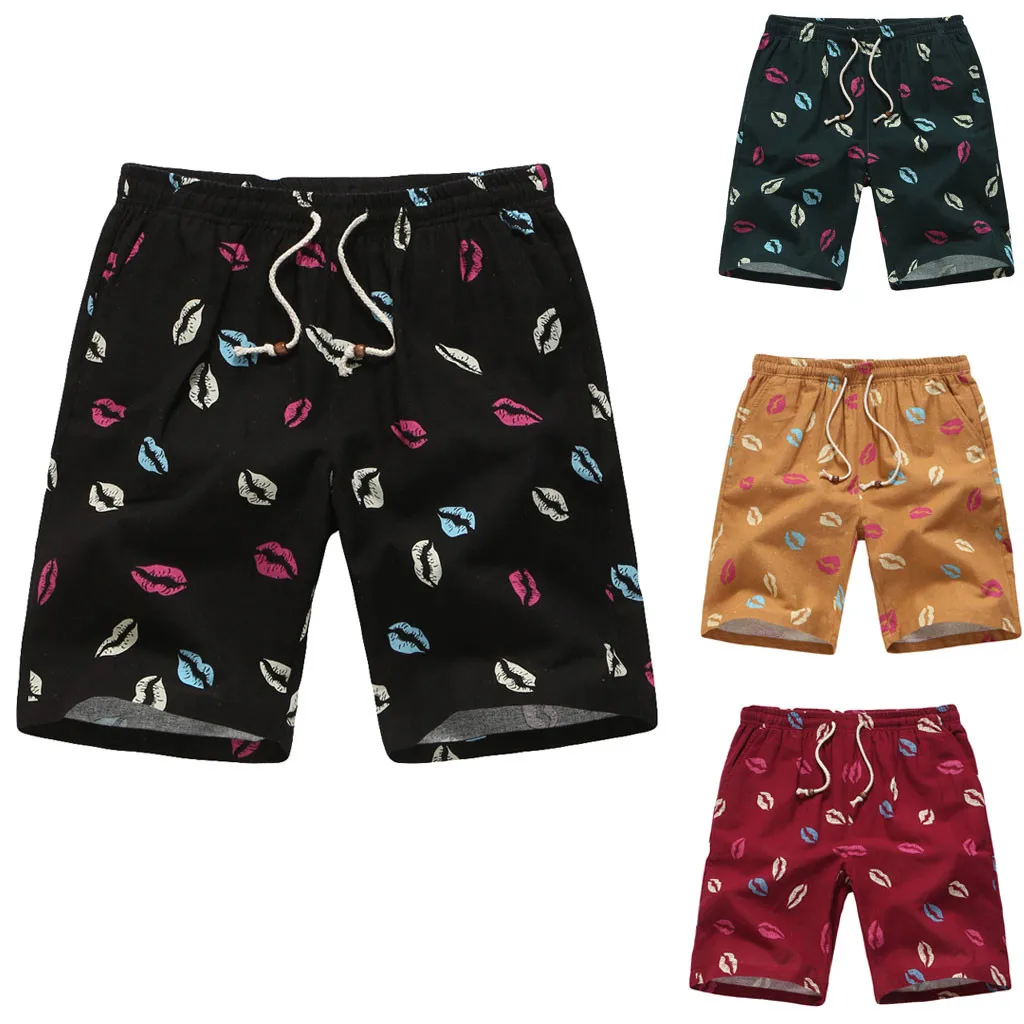 Мужские шорты модные повседневные с принтом сшивание мульти-карман эластичный комбинезон с поясом шорты модные брюки 7,16