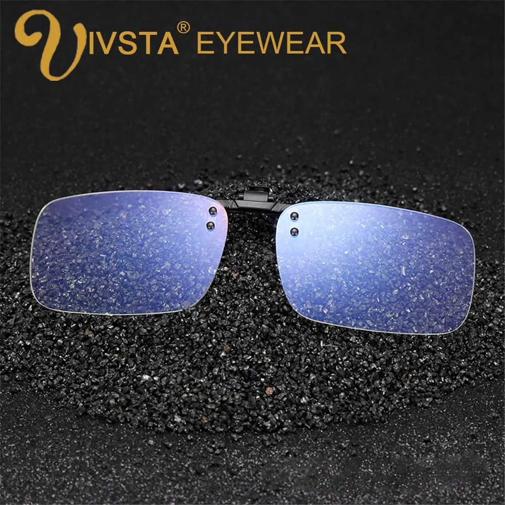 

IVSTA Anti Blue Rays Computer Glasses Clips Men Flip Clip On Clear color for Computer Protection Gaming Glasses UV400 radiation