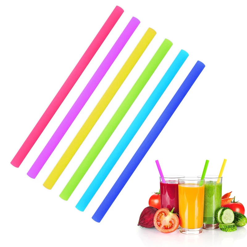 

1Pcs Reusable Silicone Drinking Straws Set Food grade straight curved tube silicone straws Juice milk tea straws Bar Party Tool