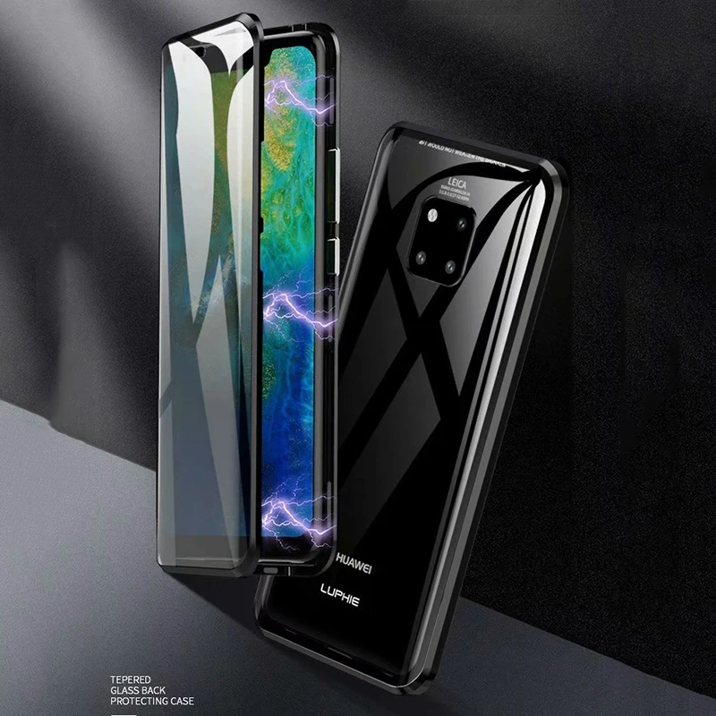 Чехол для Huawei Mate 20 Pro 360 Полное покрытие корпус Магнитная Адсорбция Алюминиевый