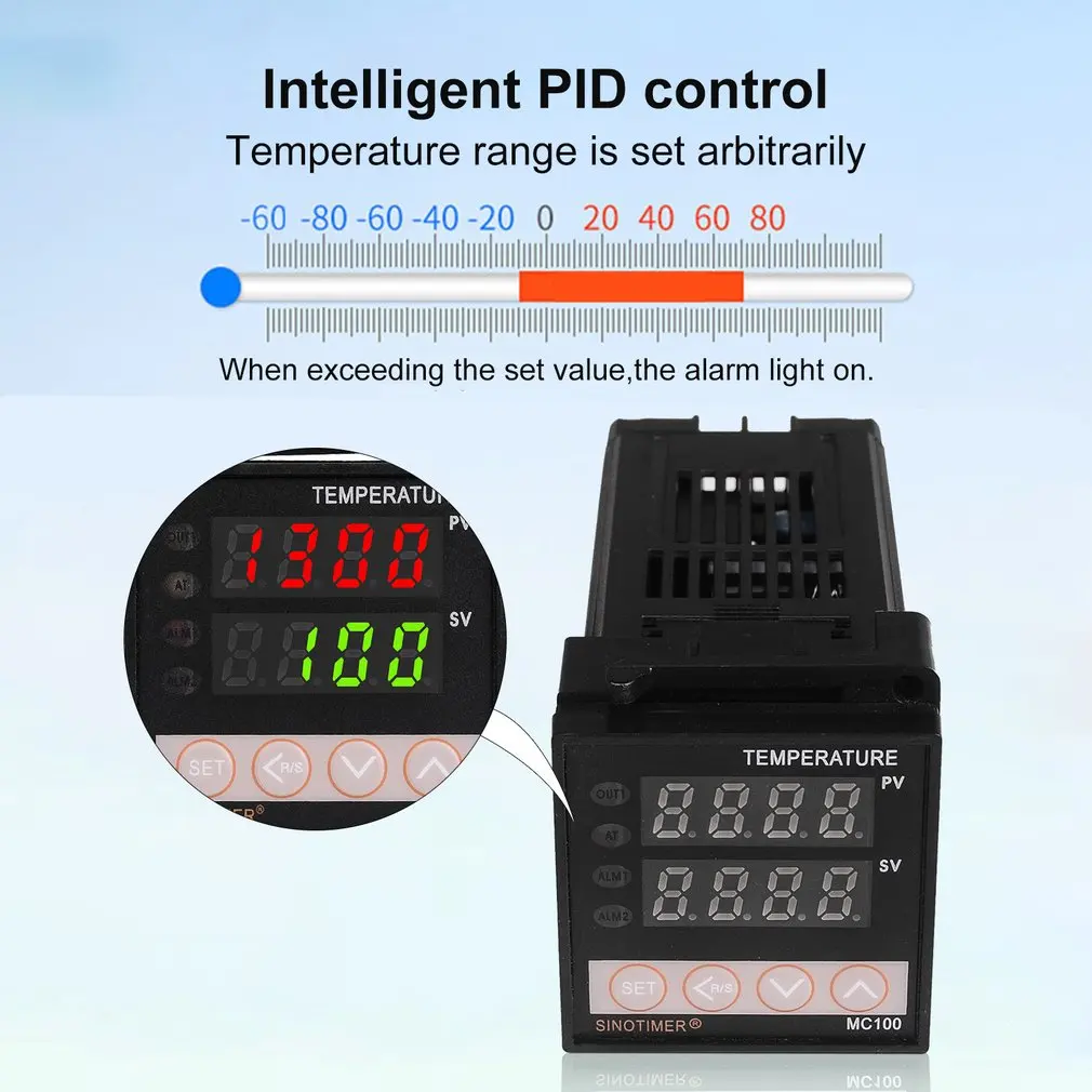 SINOTIMER Универсальный вход PID регулятор температуры датчик термостата K термопары