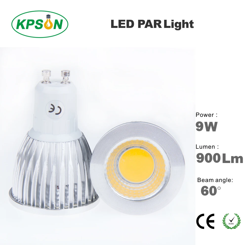 

6pcs/lot High Power Led Light Bulbs Epistar COB E27 GU10 MR16 9W Dimmable Led Spot lights led downlight lamps replace 35-45w
