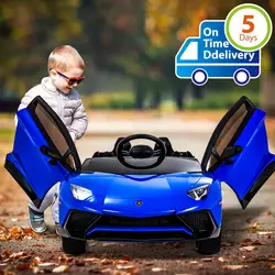 Uenjoy Aventador 12 В езды на автомобиле детские автомобили Детский Электрический автомобиль моторизованные транспортные средства w/пульт