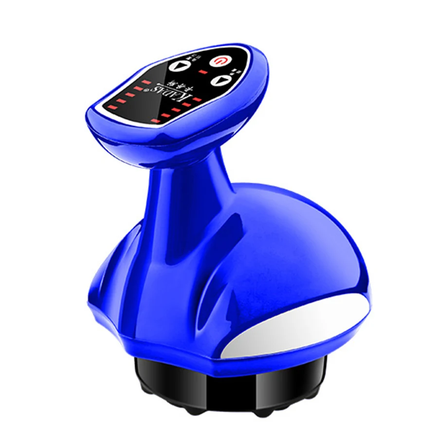 Перезаряжаемый массажер для тела гравитационный массажный банок Меридиан щетка электрический стимулятор лома Guasha магнитный массажер инструменты - Цвет: Blue