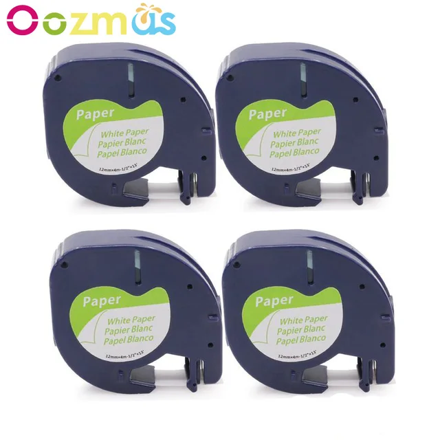 Best Offers Oozmas 4pcs 12mm Compatible For Dymo LT 91200 Label Tape Black on White for Dymo Lable Maker LetraTag Printer Ribbon Best Offers Oozmas 4pcs 12mm Compatible For Dymo LT 91200 Label Tape Black on White for Dymo Lable Maker LetraTag Printer Ribbon