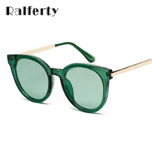 Ralferty Sunglasses Women Brand Designer Korean Ladies Sun Glasses UV400 Transparent Glasses Green Eyewear Accessories 50618
