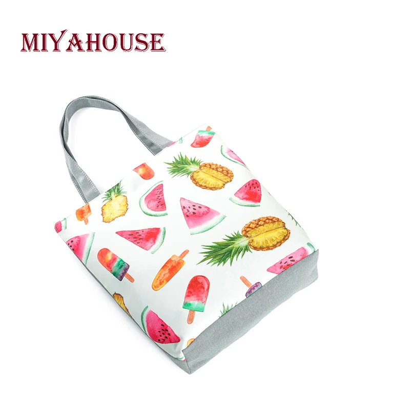 Miyahouse الساخن بيع عارضة الفاكهة البطيخ تصميم أعلى-حقائب بيد قماش حقيبة كتف للنساء الصيف حقائب الشاطئ عالية قدرة Miyahouse الساخن بيع عارضة الفاكهة البطيخ تصميم أعلى-حقائب بيد قماش حقيبة كتف للنساء الصيف حقائب الشاطئ عالية قدرة