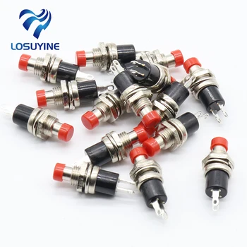 

IMC Hot 10Pcs Red Cap SPST Momentary Mini Pushbutton Switch DC 50V 0.3A