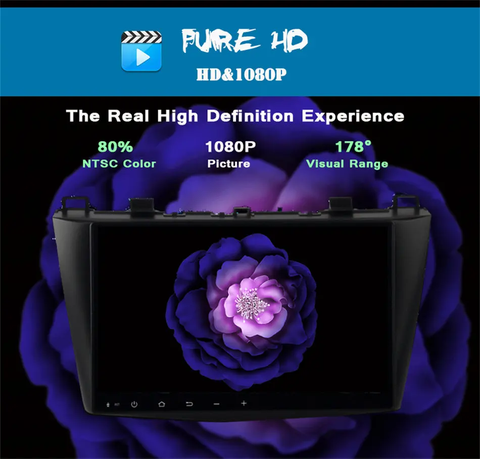 Discount 1024*600 Android 8.1 car dvd gps For Mazda 3 Axela 2009 2010 2011-12 Autoradio Multimedia Audio Stereo Navigation System player 4