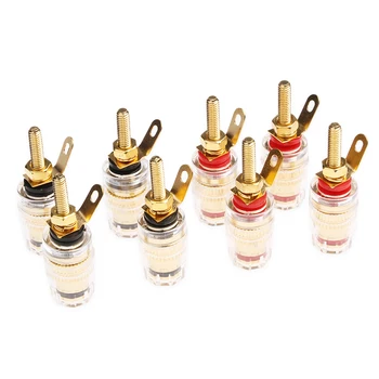 

8PCS 4mm Banana Plugs Binding Post Terminal Plug with Transparent Covers Connectors for Amplifier Audio Video Speaker