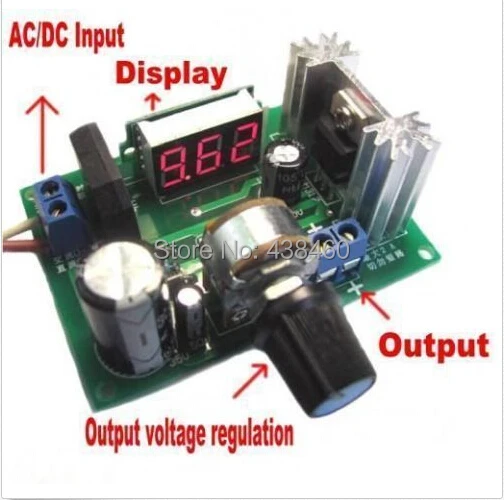 LM317 Adjustable Voltage Regulator Step down Power Supply 12v/5v + LED