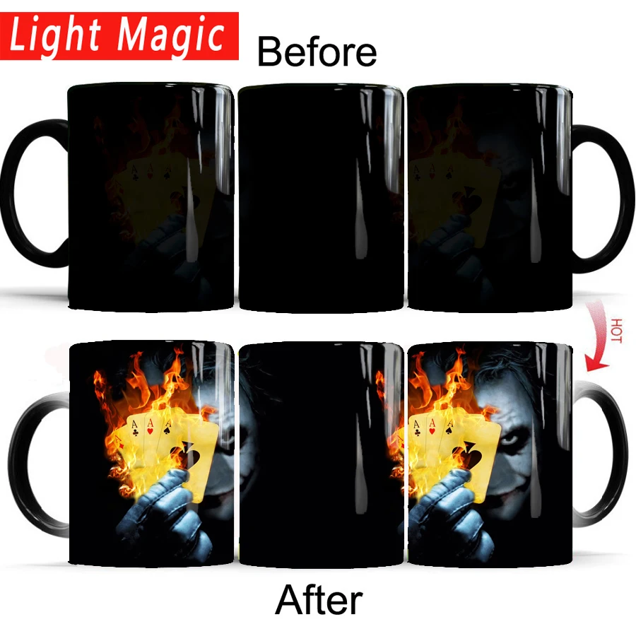 

Batman joker mug cold hot heat changing color magic mug tea cups best gift for yourself