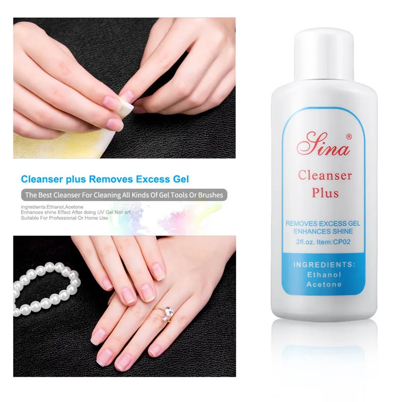

60ML Nail Art Gel Soak Off Remover Cleanser UV Gel Nail Art Excess Gel Polish Cleaning Enhance Ethanol Acetone Liquid Nail Clean