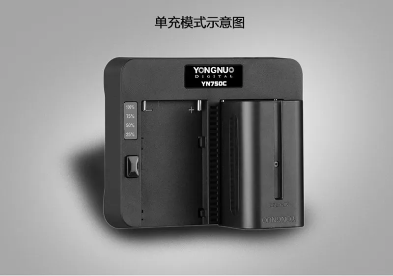 Светодиодная лампа для видеосъемки Yongnuo YN750C двойной Батарея Зарядное устройство для беспроводной триггер вспышки YongNuo NP-750 для SONY NP-F570 NP-F770