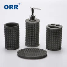 Новая Ванная комната четыре набора дисплей сантехника посуда чашки держатель зубной щетки мыло диспенсер смолы copo Articulos sanitarios ORR