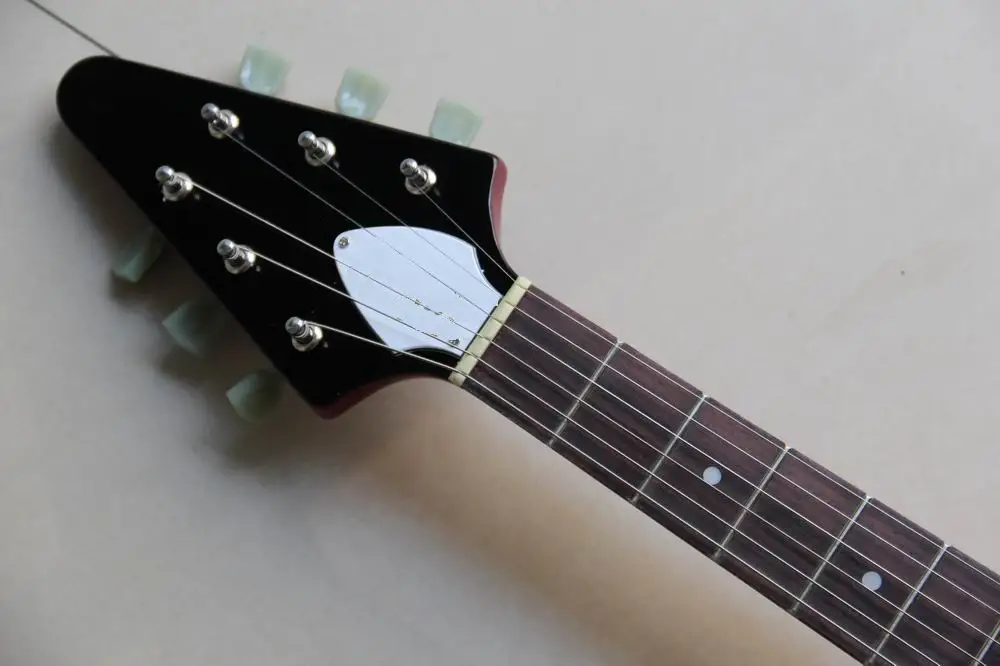 Envío libre G Flying V eléctrica Guitarras eléctrico de calidad superior Guitarras ra en rojo 130109