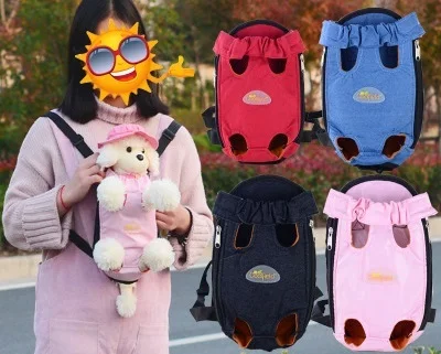 

Small Cat Dog carrier fashion Pink Blue Red color Travel dog backpack breathable pet bags shoulder pet puppy carrier S/M/L