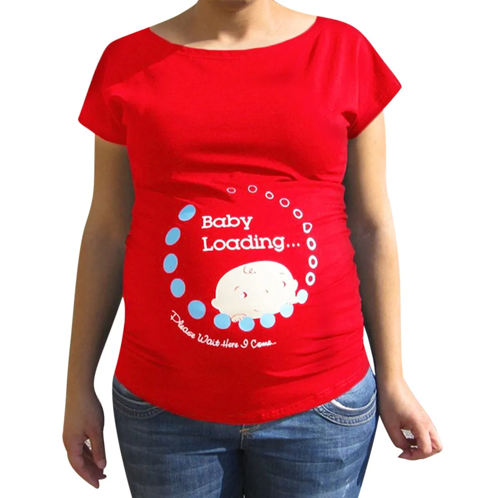 

maternity wear Women Pregnant Cute Baby Printed Plus Size Funny T-Shirt Maternity Lady Tops ropa embarazada verano6.823gg