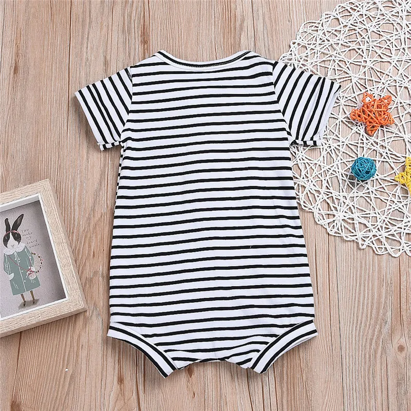 The new fashion cute design Newborn Infant Baby Girl Short Sleeve Striped Romper Jumpsuit Outfits Clothes  (13)