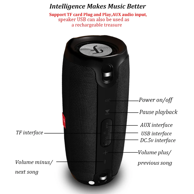 speaker with big plus and minus